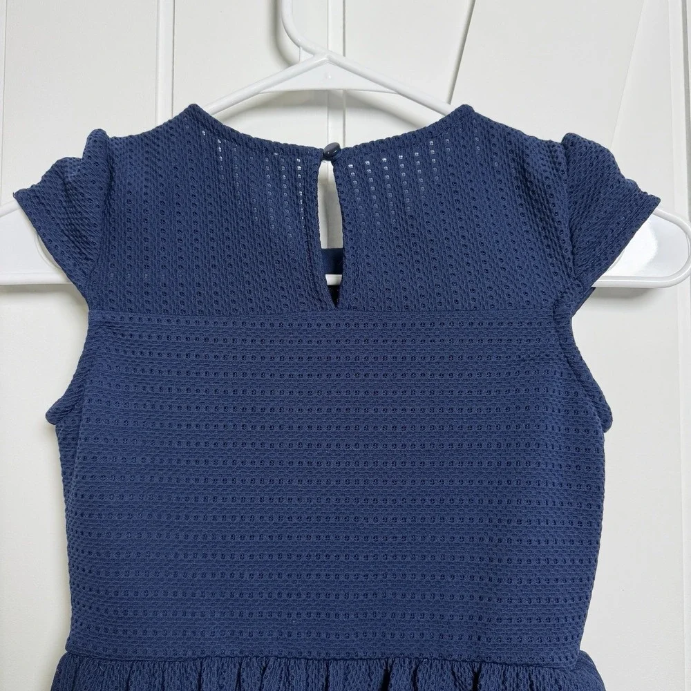 Monteau girl navy blue Dress Size 10 beaded neck sleeveless Party Festive
